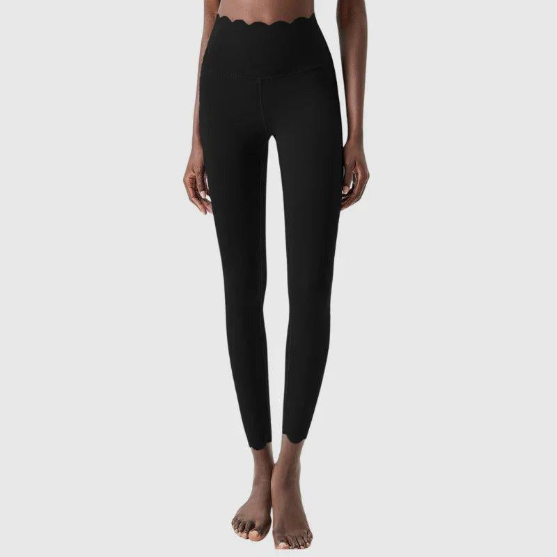 Scallop High-Waisted Leggings